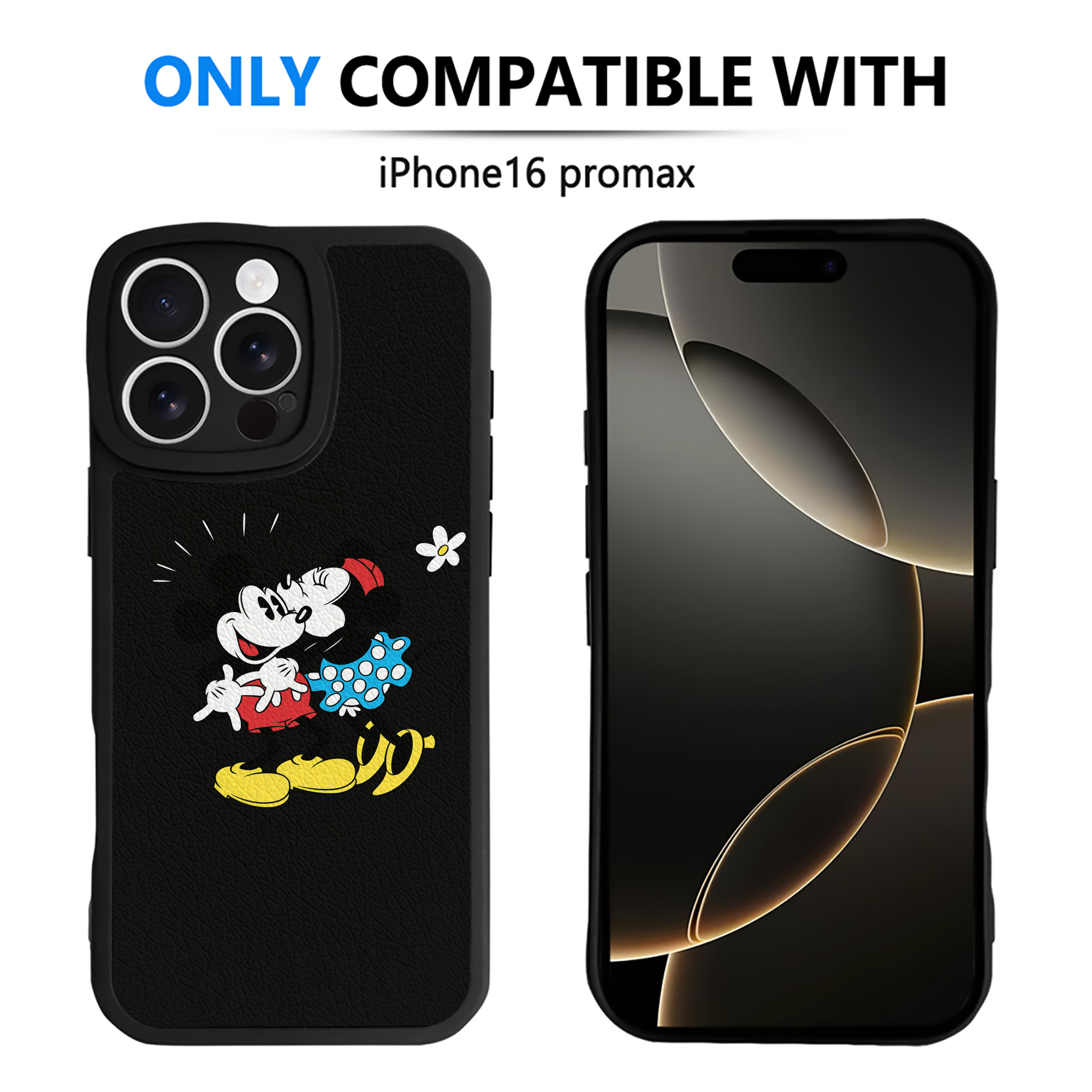 （画像用） ミッキーマウス Mickey Mouse 【iPhone 16シリーズ対応】シリコンスマホケース（レザー調） 材質：シリコン